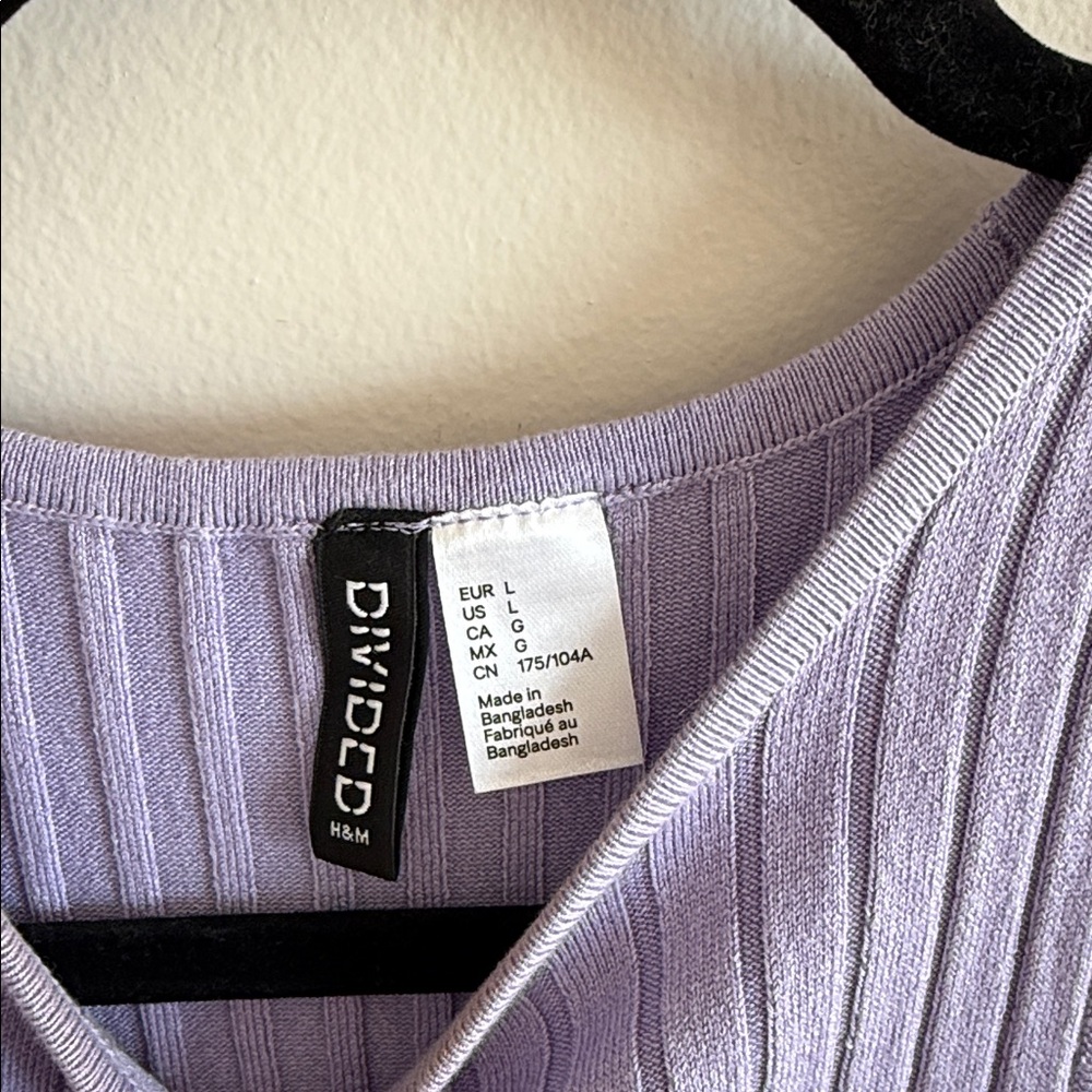 H&M Lavender Ribbed Tank - Picture 3 of 4